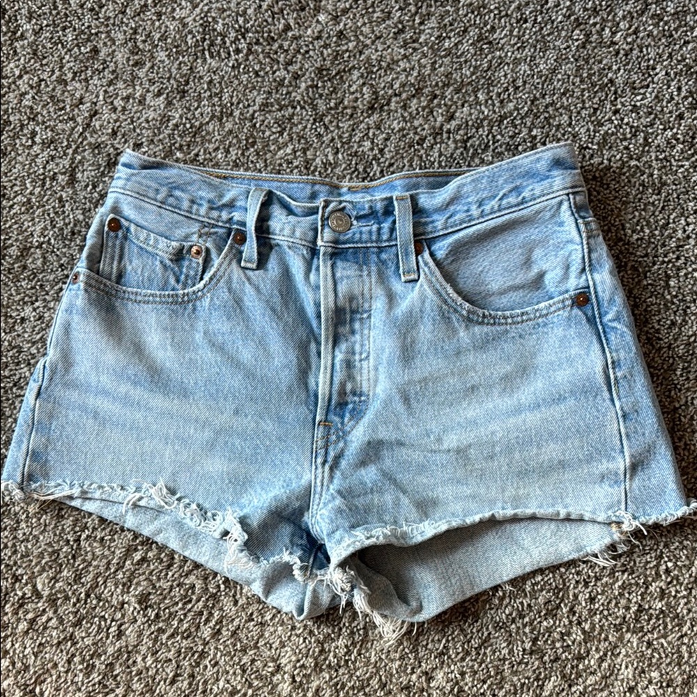 Levi's Blue Jean Shorts Distressed Cut-Off Hem